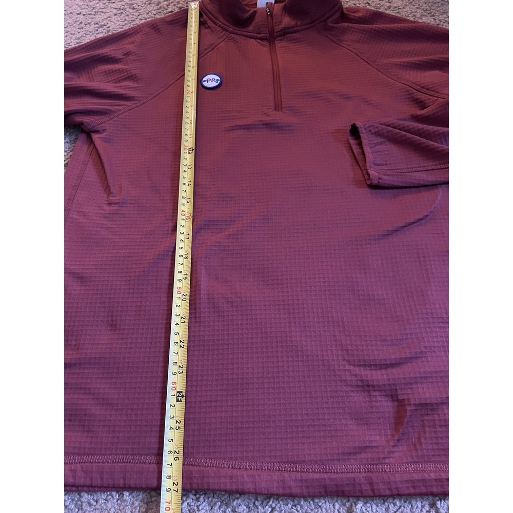 PR Run And Walk 1/4 Quarter Zip Waffle Knit Embroidered Logo Maroon Medium JBHS - Picture 4 of 11